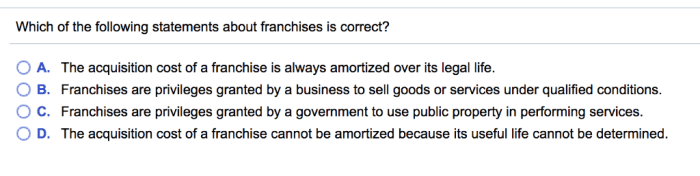 Which of the following statements about a franchise is correct