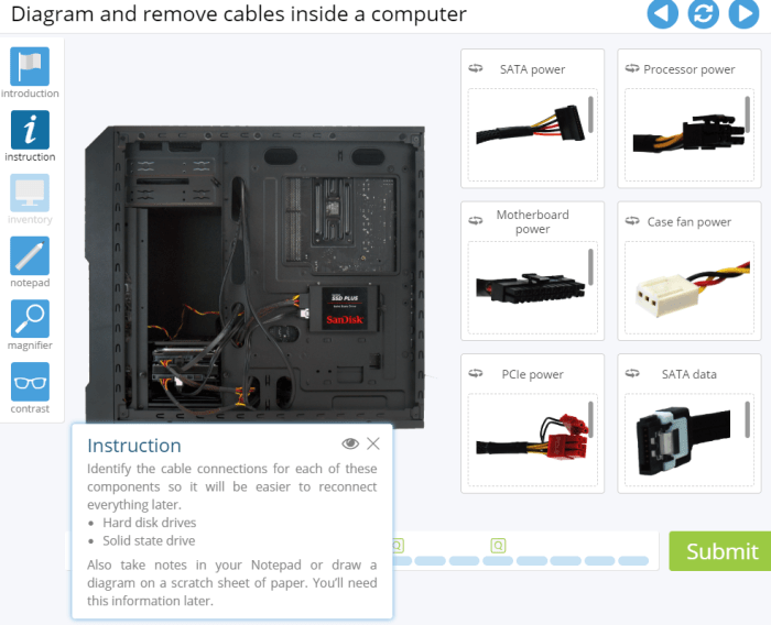 Advanced hardware lab 1-2 identify power supply connectors